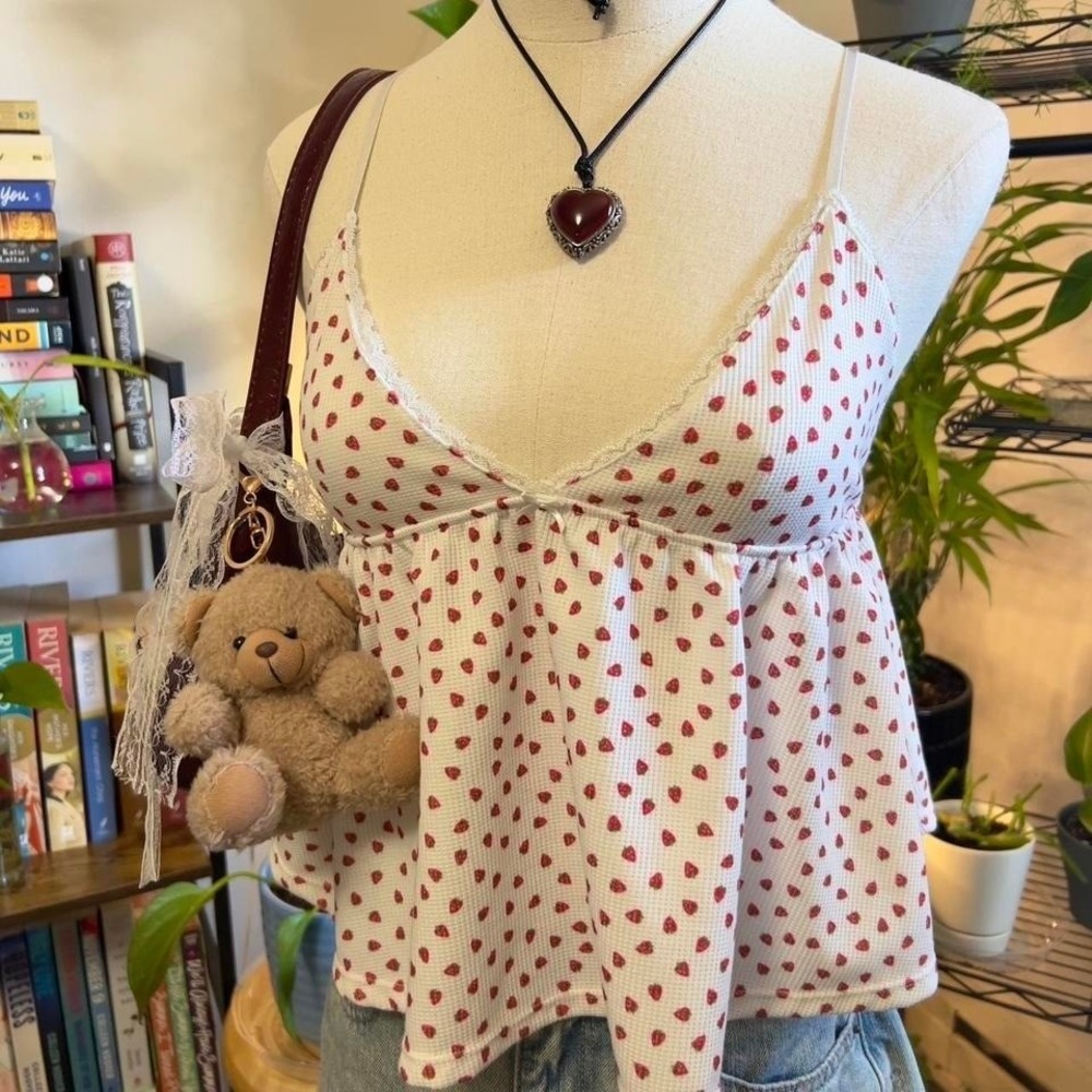 Aeropostale Strawberry Babydoll‎ Tank Top Size Small Preppy
